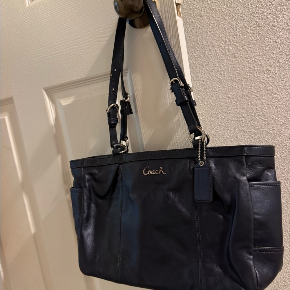 Coach Dark Blue Leather Shoulder Bag
